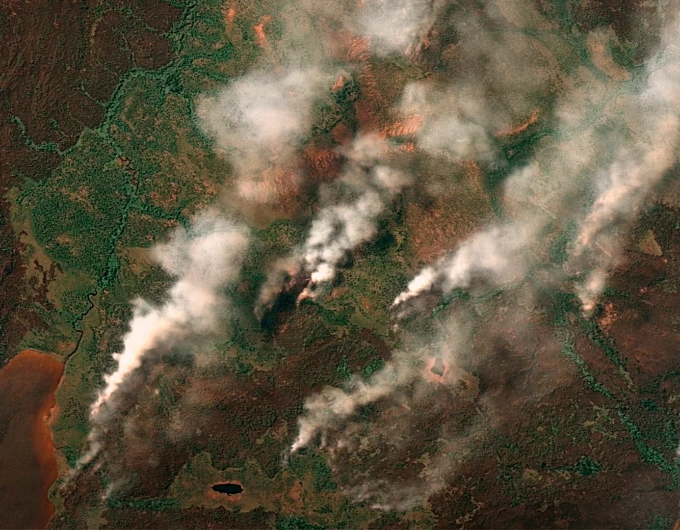 GEOSAT Satellite Captures Fires Near Quebec Canada