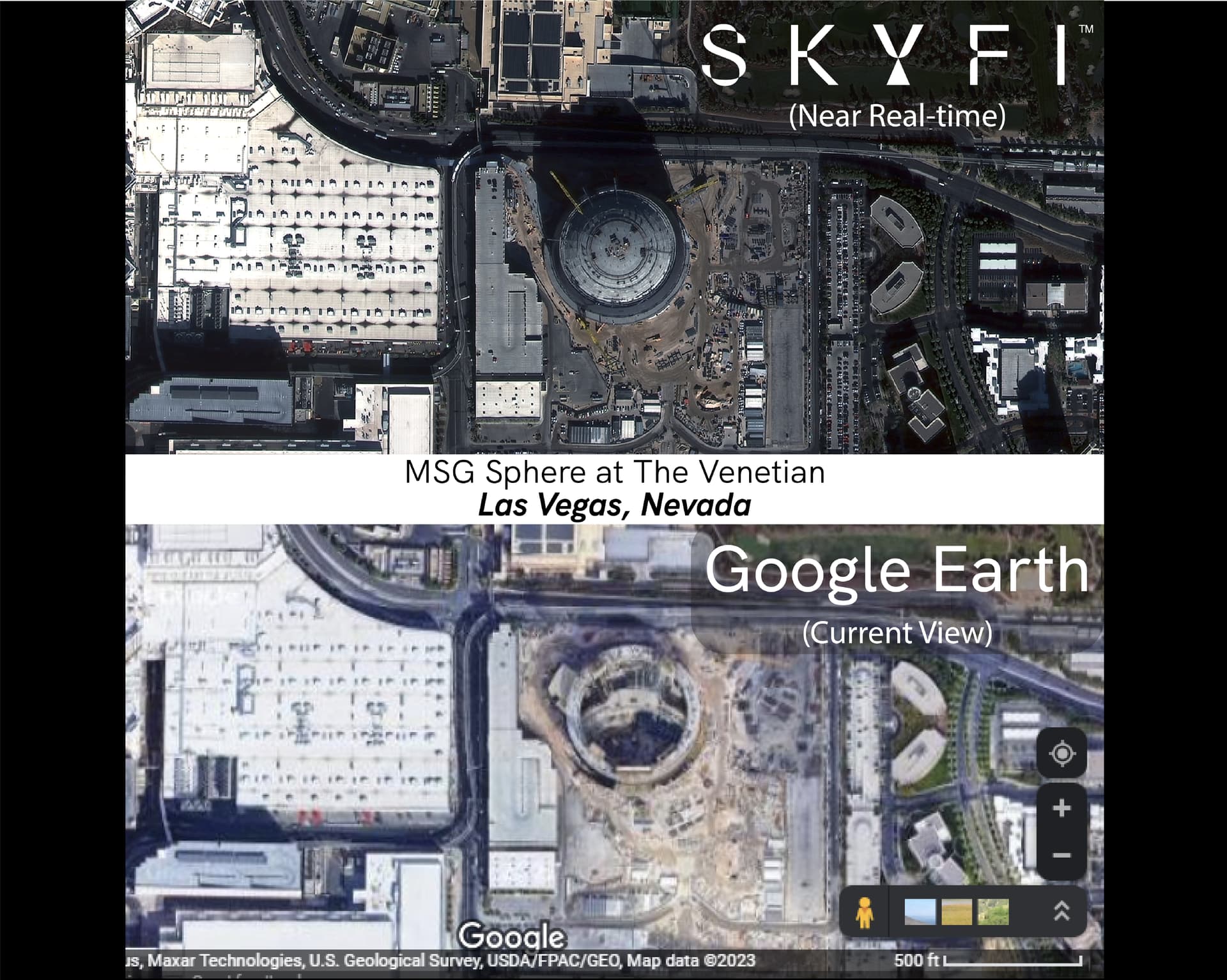 An Up-To-Date Image from SkyFi vs. What Google Earth Currently Looks Like