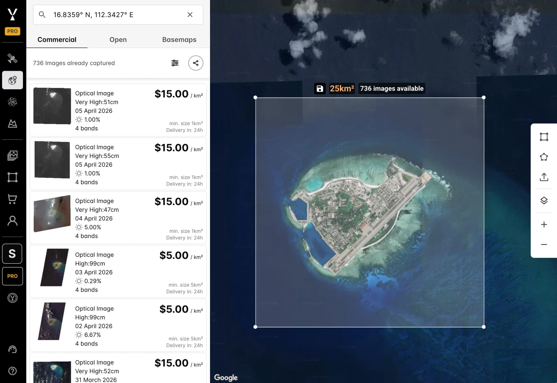 Satellite imagery from multiple providers on SkyFi