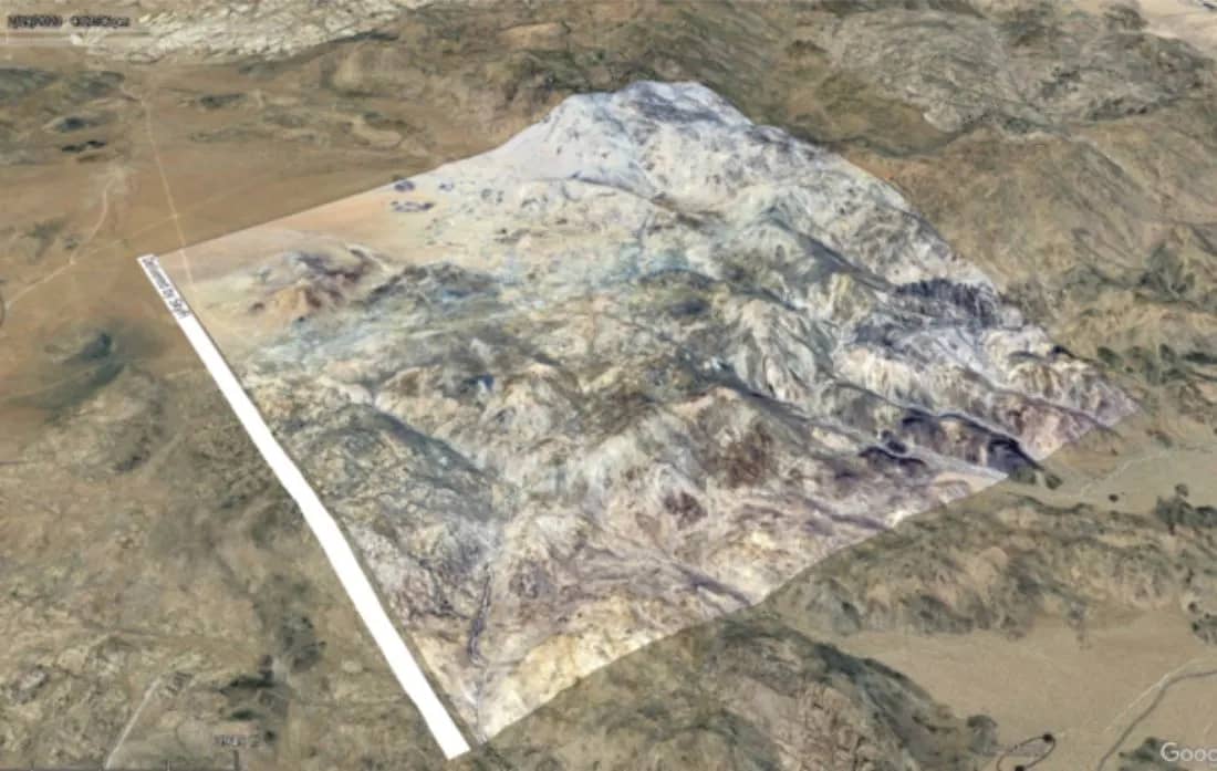 Up-to-date SkyFi image on top of existing Google Maps image in Joshua Tree National Park (image by AI6YR)