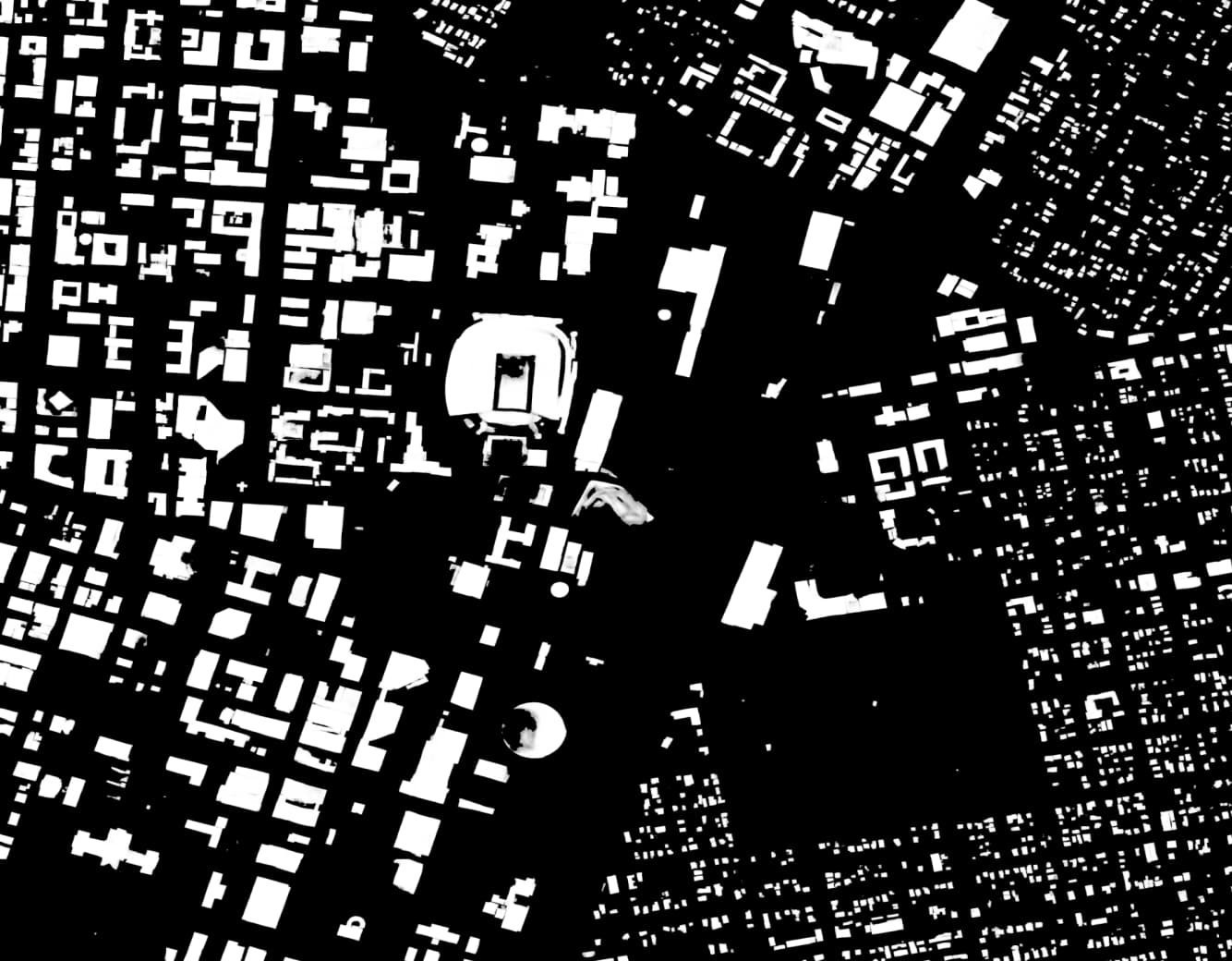 Final product after after the building detection algorithm is applied.