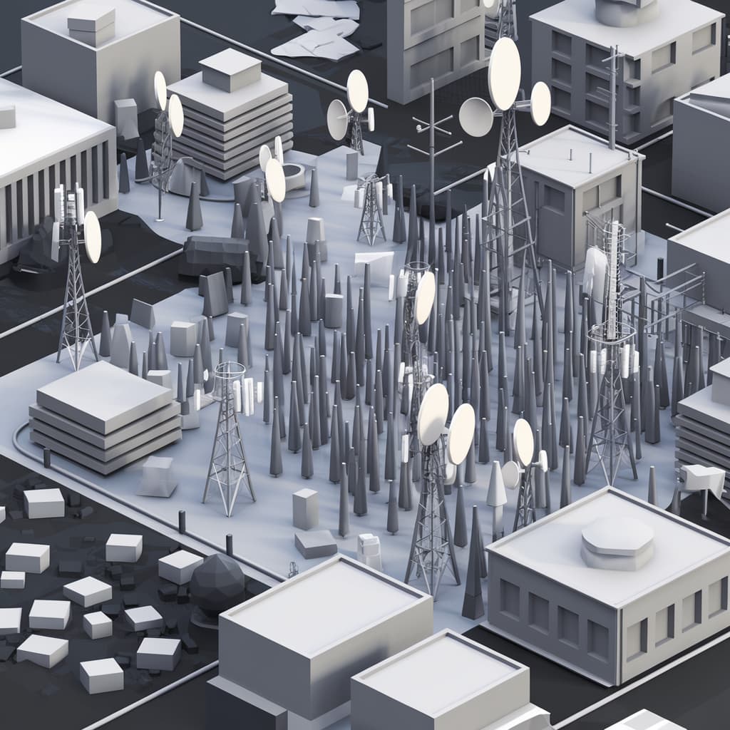 City full of telecommunication