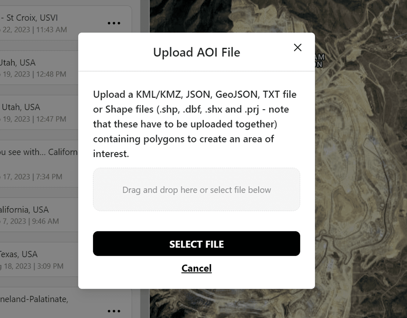 Aoi File Introducing Custom Shapes and Files for Areas of Interest | SkyFi