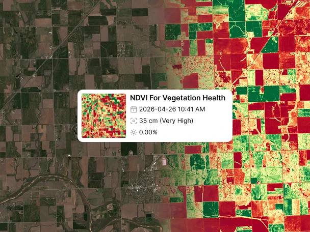 Geospatial analytics result over satellite imagery
